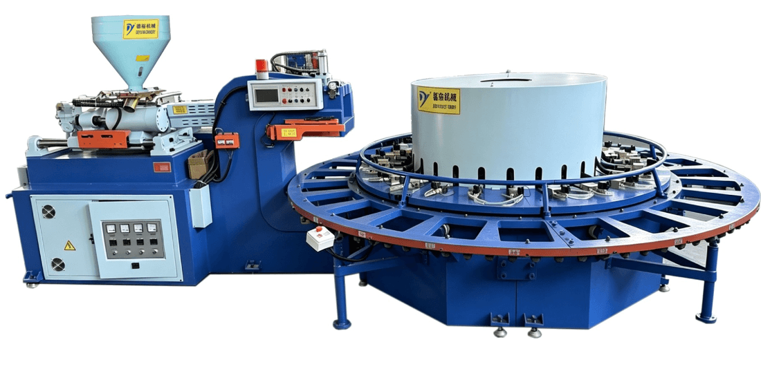 DY-1124-VAC - One Color PVC Sole Injection Machine with Vacuum Fabric